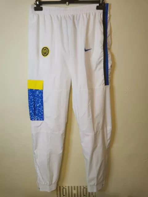 NIKE INTER MILAN track Pants Warm Up Pants Size Large White Football Retro L 28.00 PicClick UK