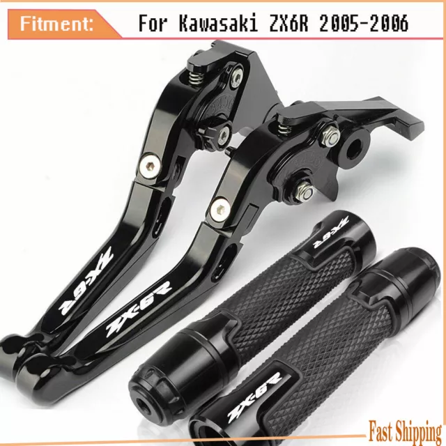 For Kawasaki ZX6R ZX 6R Motorcycle Adjustable Brake Clutch Levers Handlebar Grip