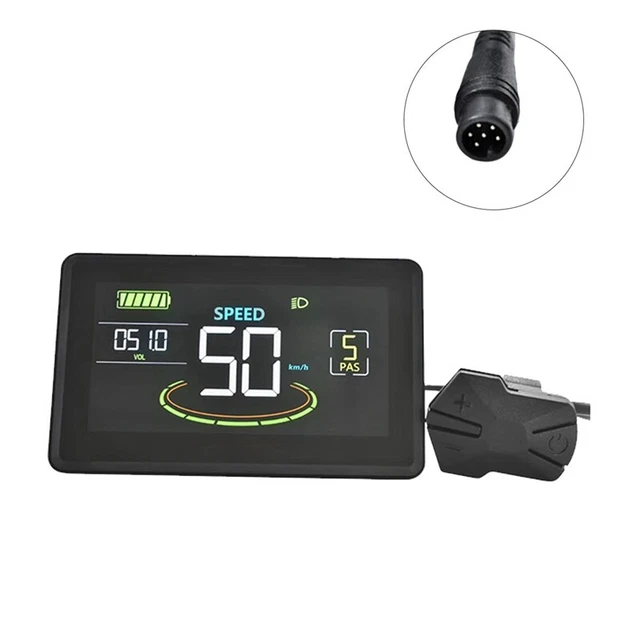 Compteur LCD M5 Pour Scooter/vélo électrique – 24-60V Universel, 5 Broches, écran étanche, Remplacement Pièce, Protocole N°2