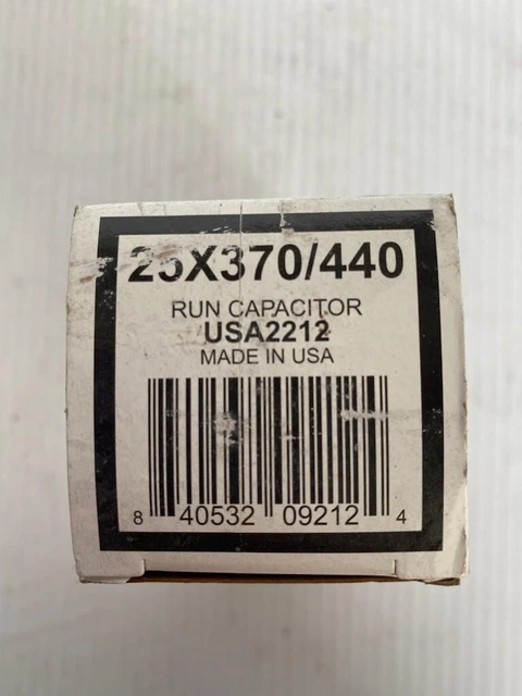 American 25X370/440 60 Hz Run Capacitor USA2212 25.0 MFD +10%-5%