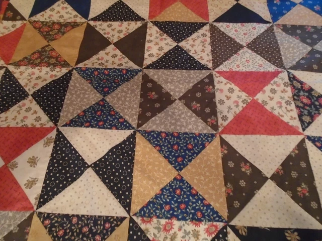 NUEVO Edredón TOP a la venta 60""w x 74"" BOWTIE DISEÑO PAÍS ESTAMPADOS ALGODÓN
