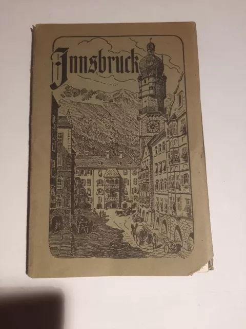 Alt Mappe 10 AK Andenken Souvenir  1910 Innsbruck Bergbahn Straßenbahn Litho 2