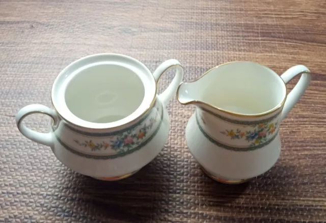 Noritake Ivory China #7228 Amenity Sugar Bowl (No Lid)  & Creamer