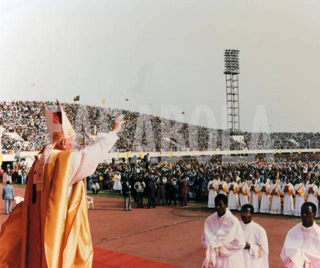 Foto vintage Africa, Giovanni Paolo II in visita, 1993, stampa 20x25 cm