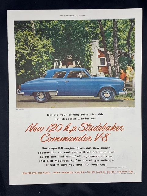Magazine Ad* - 1951 - Studebaker Commander V-8