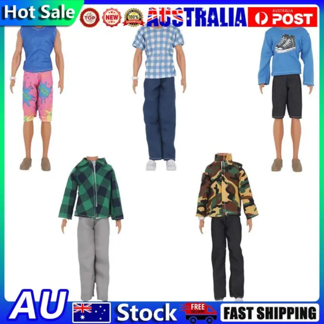 Boy Doll Clothes Pants Casual Suit with Mini Glasses Bike Toy Pretend Play Set