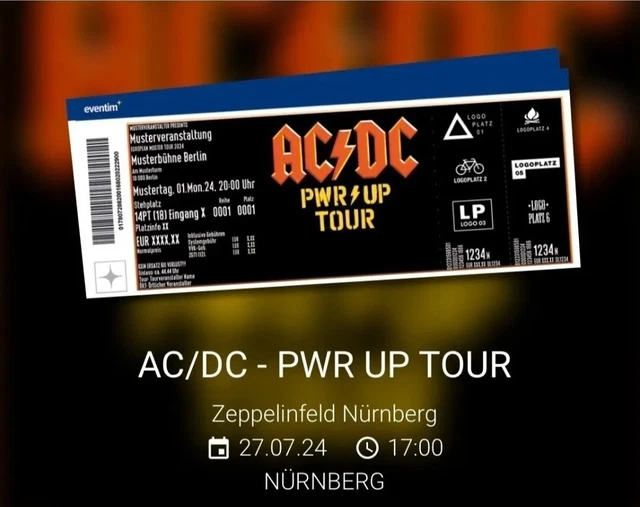 2 AC/DC TICKETS Nürnberg 27.07.2024 Stehplatz Innenraum EUR 359,00