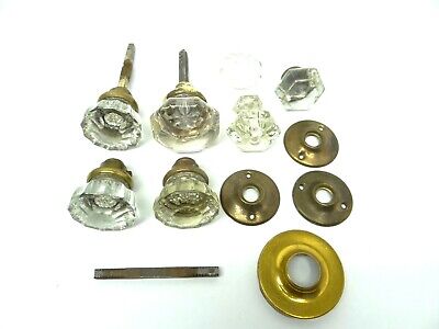 Antique Old Glass Mixed Lot Hardware Doorknobs Door Knobs Handles Parts