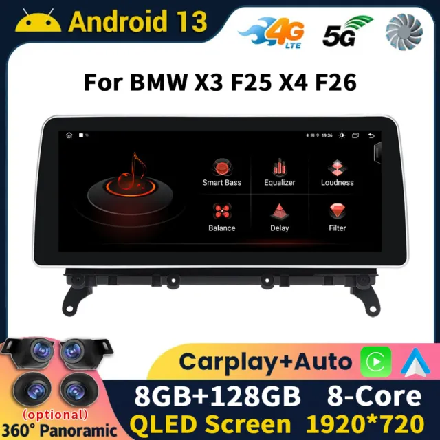 Für BMW X3 F25 X4 F26 NBT CIC 12,3'' Android13 Autoradio Carplay GPS Navi 8-Kern