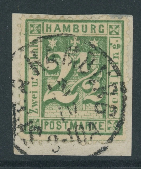 Hamburg Mi. Nr. 14 I gestempelt auf LUXUS Briefstück geprüft Lange BPP