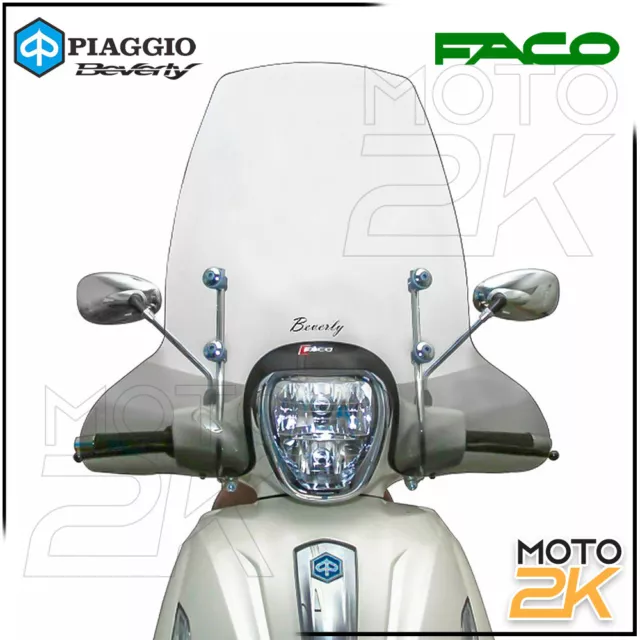 Parabrezza Paravento Faco Con Attacchi Piaggio Beverly Ie 125 300 350 2010/18