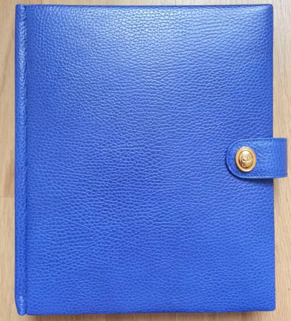 RARE *NEUF* Vintage BEAU LIVRE D'OR CAHIER AGENDA signé CHRISTIAN DIOR Cuir Bleu 2