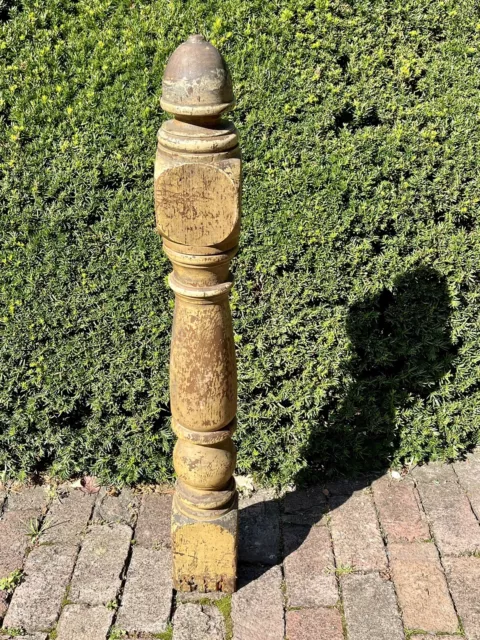 ANTIQUE VICTORIAN OAK ACORN NEWEL POST  COLUMN Architecture Salvage