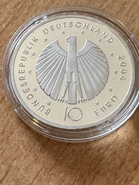 Fussball WM 2006 - 10 Euro Karlsruhe - Gedenkmünze - Silber - PP - Spiegelglanz 2