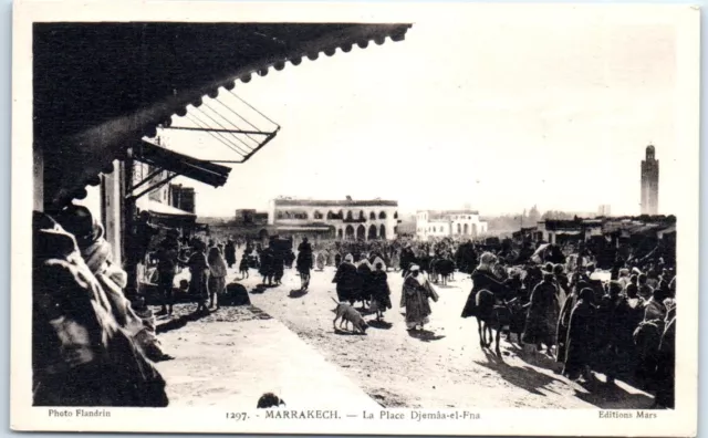 Postcard - La Place Djemaa-el-Fna, Marrakesh, Morocco