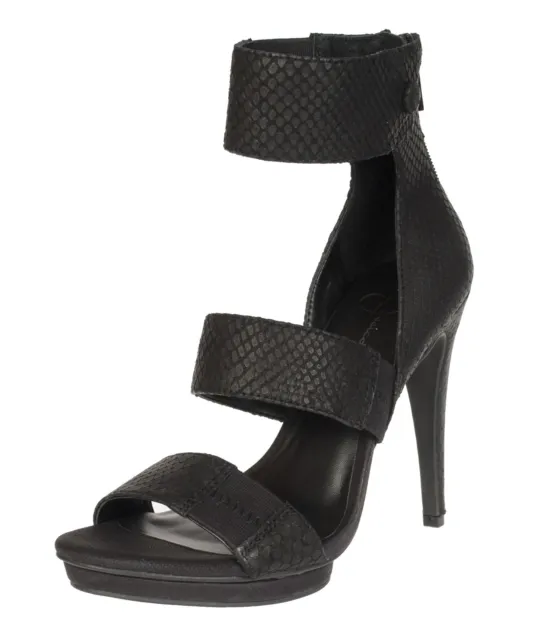 Jessica Simpson Fransi Embossed Black Three Pieces Platform Sandal Multisize As