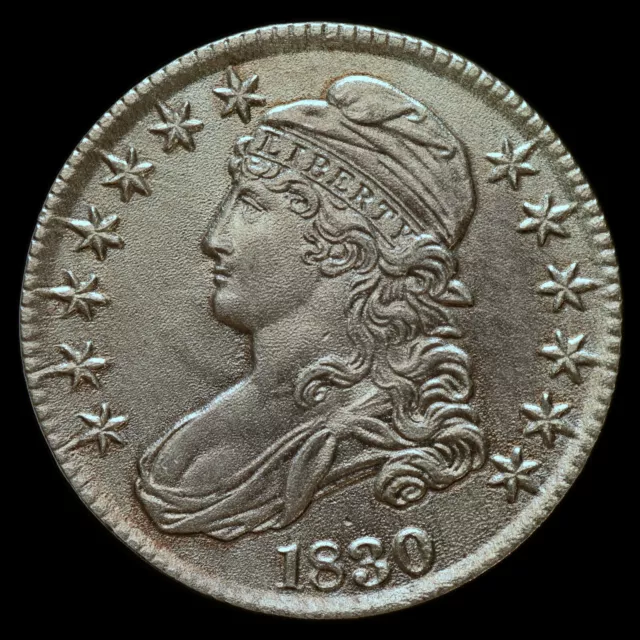 1830 Capped Bust Half Dollar ✪ Au Details ✪ 50C Silver Coin Almost Unc ◢Trusted◣