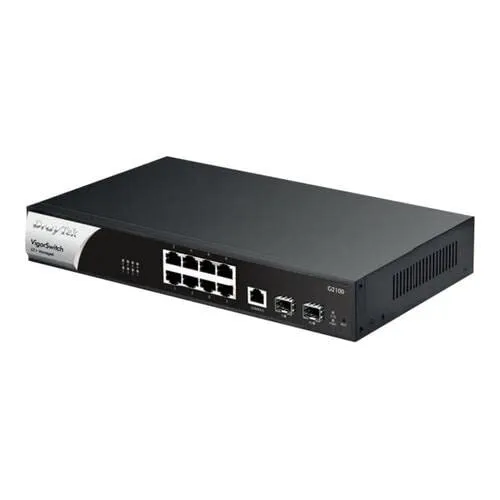 DrayTek VigorSwitch G2100 8-port Gigabit L2+ Managed Switch with 2 SFP Uplink po