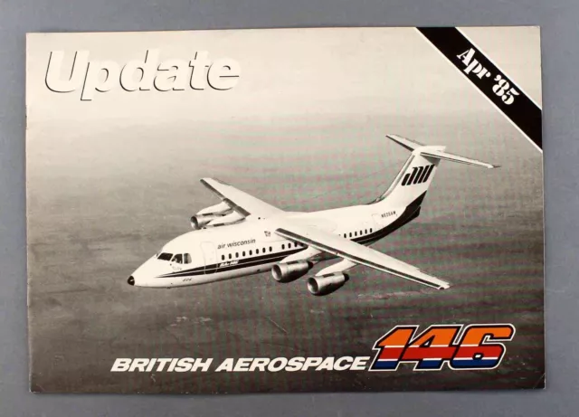 Britische Aerospace Bae 146 Update Broschüre 1985 Psa Aspen Airways Air Wisconsin