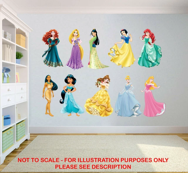 PRINCESS CHARACTER WALL Decor Sticker Vinyl Mural Kids Girls Room Decor ...