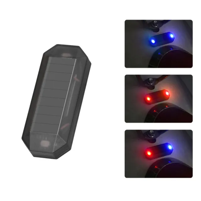 1X Car Solar LED Mini Warning Lamp Night Ride Anti-rear Strobe Taillights Lamp