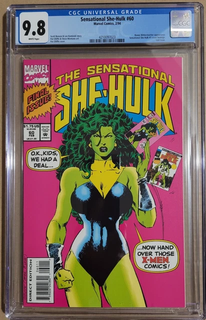 High Grade Top Copy! Sensational She-Hulk #60 Nm/Mt Cgc 9.8 1994 Last Issue