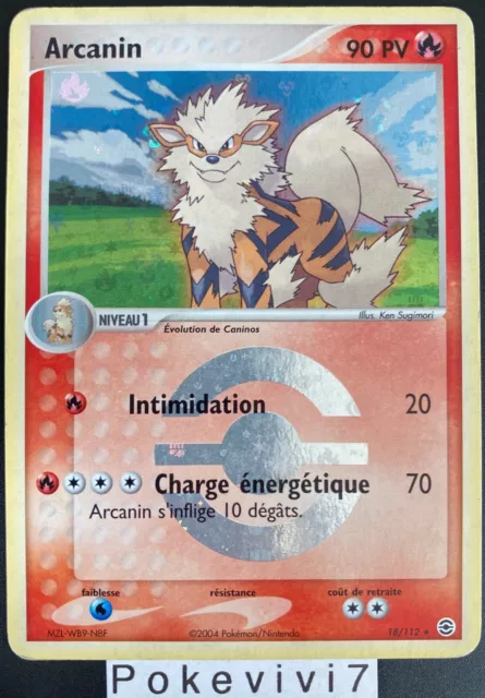 Pokemon Card ARCANINE 18/112 Rare Reverse Block EX Red Fire Green Sheet FR