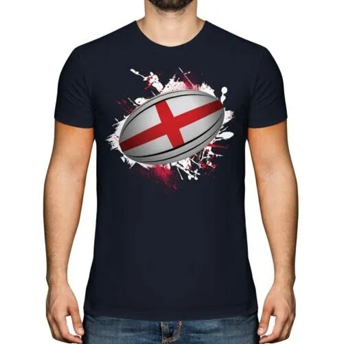 England Rugby Sfera Splatter T-Shirt Maglia Regalo Coppa Del Mondo Sport