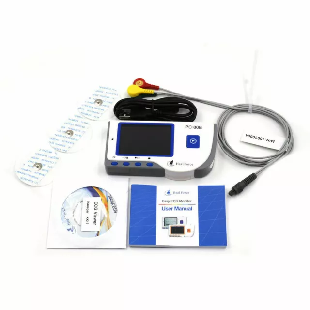 Heal Force Handheld Easy ECG EKG Heart Monitor USB Continuous Measuring PC-80B