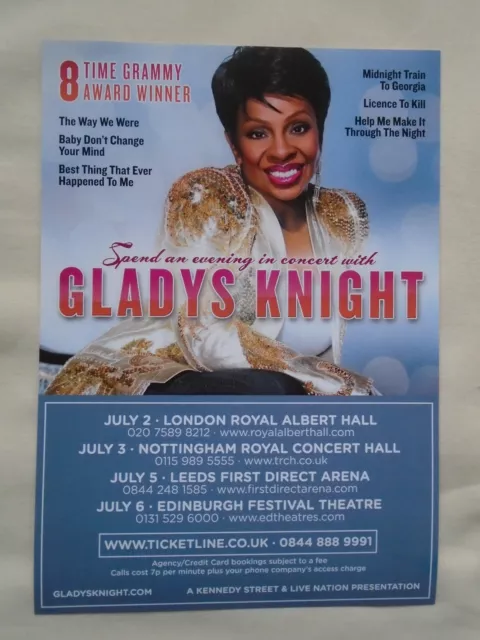 GLADYS KNIGHT Live in Concert 2016 UK Tour RARE Promotional tour flyer