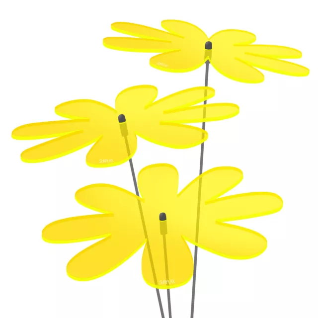 3 Stück SUNPLAY Sonnenfänger Ø20cm Suncatcher Gartenstecker Gänseblümchen GELB