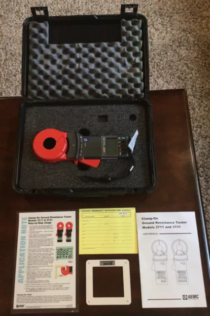 AEMC 3731 Ground Tester~With Case~Manuals~Calibration Ring~Free Shipping!