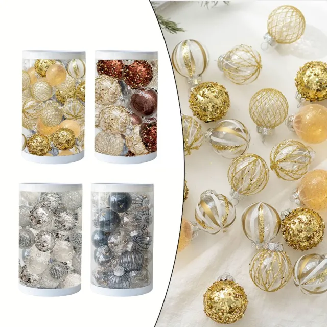 Boules de Noël étincelantes pour décoration de jardin maison 6 cm ornements s