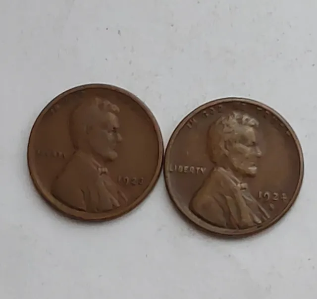Roaring Twenties Pair of Lincoln Wheat Cent Coins 1923 S & 1924 S