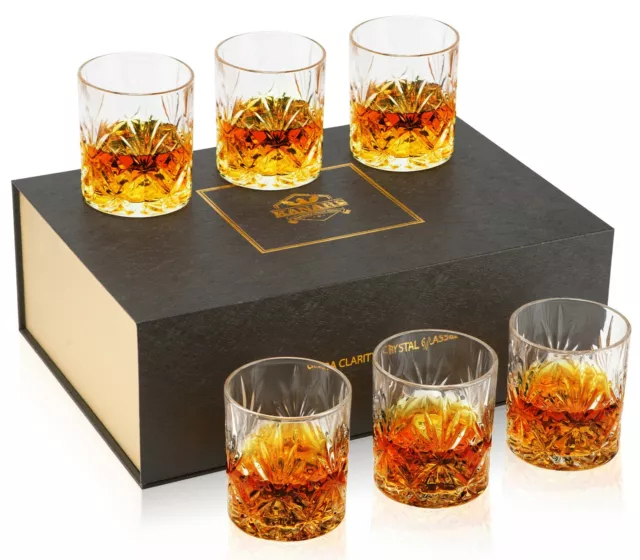 KANARS Ensemble de verres à whisky 6 pièces avec coffret cadeau pour homme