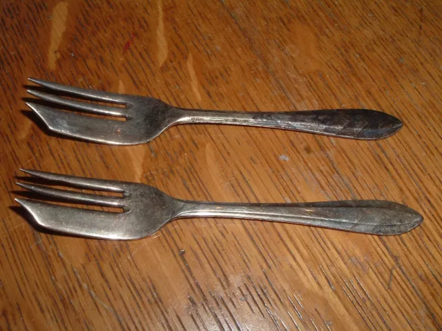 Vintage 2 Sheffield England 5” Silver Plate Pastry Fork EPNS MS