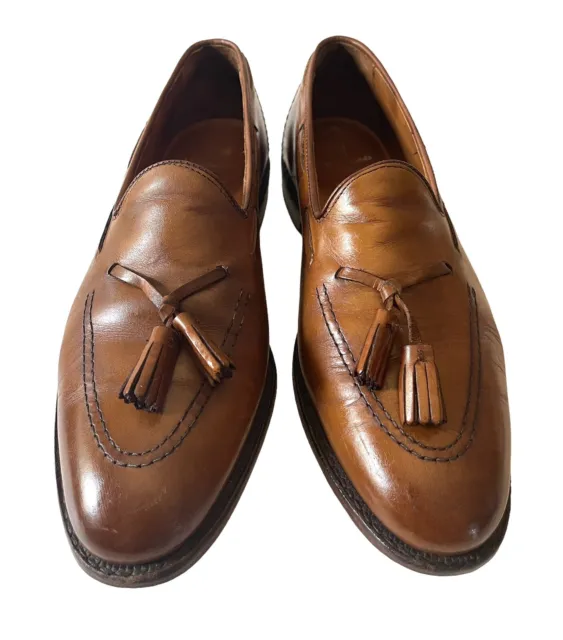 ALLEN EDMONDS Mens 9.5D Acheson Brown Leather Tassel Oxford Dress Shoes USA EUC