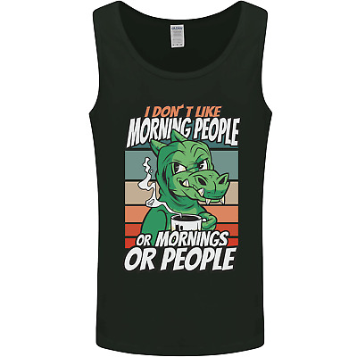 Dinosaur I Dont Like Morning People Funny Mens Vest Tank Top