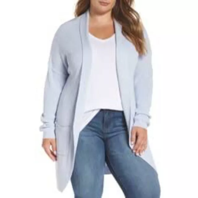 bp Light Blue Long Duster Knit Cocoon Cardigan Sweater S