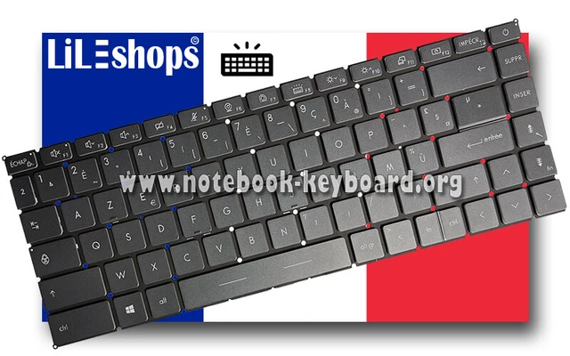 Clavier AZERTY Français Neuf Pour MSI WS60 MS-16JB + Rétroéclairage NSK-FB1BN - 9Z.NCXBN.11D