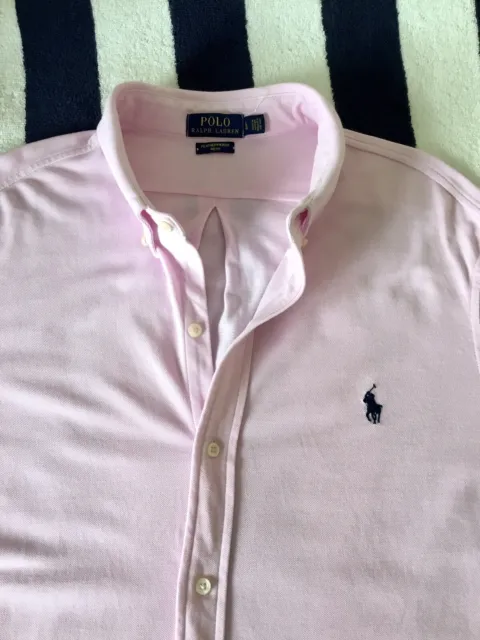 Camicia da uomo Ralph Lauren rosa ""Maglia pesi piuma"" grande