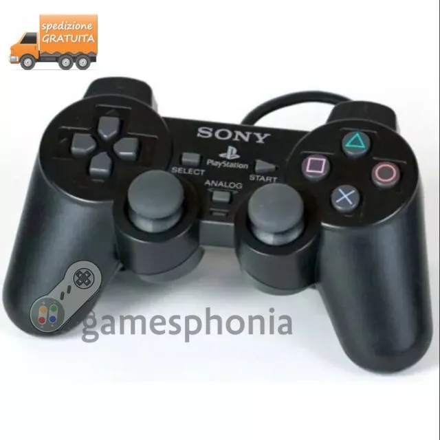 Controller Playstation 2 Pad Originale Sony Ps2 Joystick Colore Nero X Slim Fat