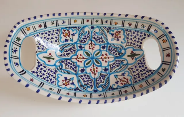 Tunisian Ceramic Handmade Fruit Bread Basket *lead Free*