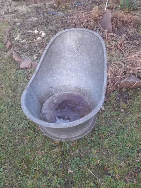 Sitzbadewanne KRAUSS Zinkwanne Wanne Pflanzgefäß Blumenkübel Gartendekoration