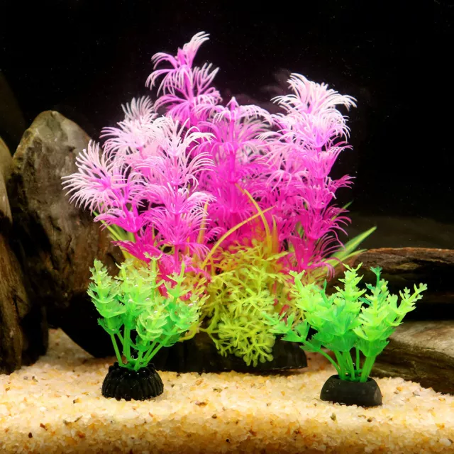 3pcs/set Artificial Grass Aquarium Water Plastic Plant Fish Tank Landscape Decor