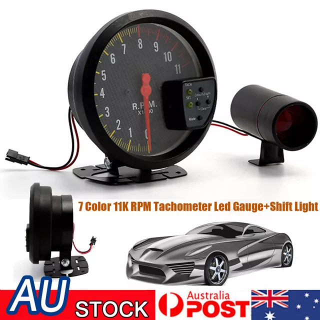 3.75'' Universal Car Tachometer Tacho Gauge Meter LED Shift Light 0-8000  RPM