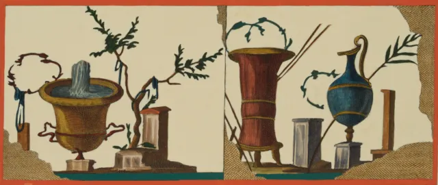 N. VANNI (1750-1770), Arrangement mit Vasen u. Pflanzen, um 1780, Kupferstich