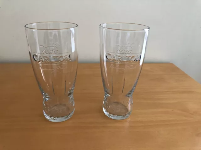 Set Of 2 New Carlton Brewery Fresh Beer Tumblers Glasses 500Ml #2