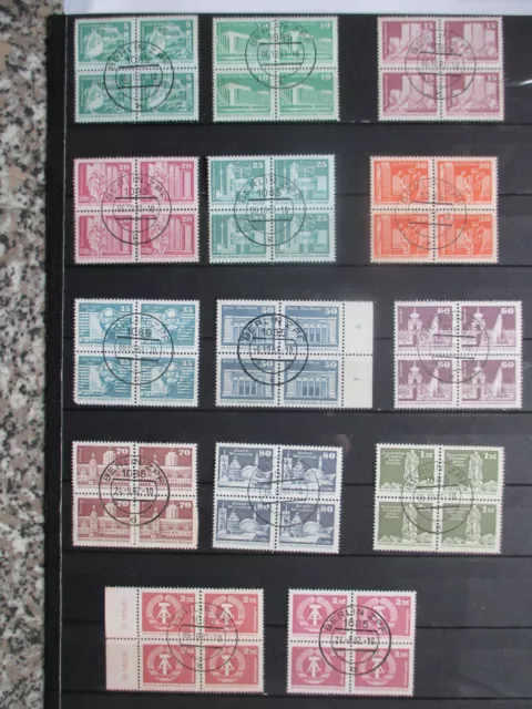 Briefmarken DDR Bauten Viererblock gest