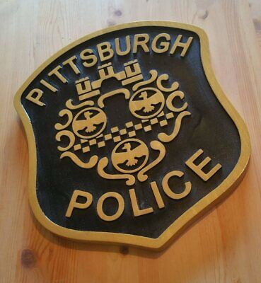 Police Pittsburgh 3D routed wood Patch Plaque Sign Custom